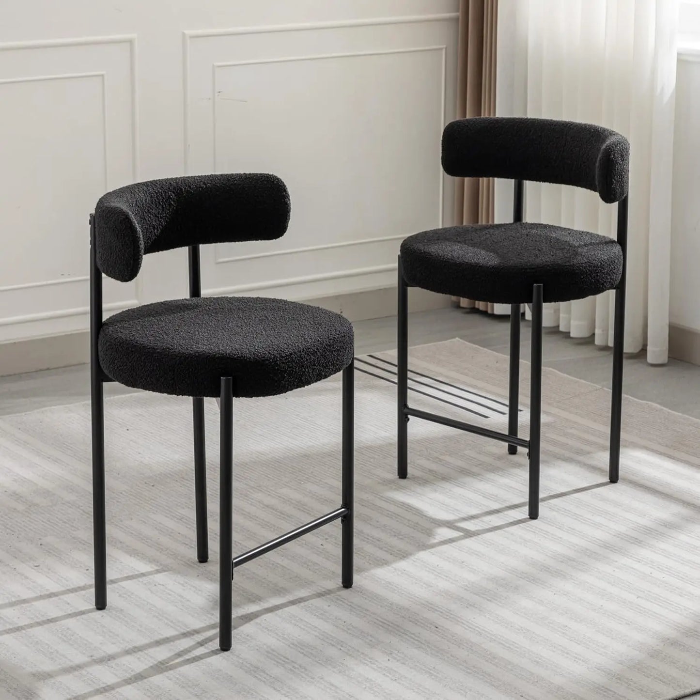 White Bar Height Stools Set