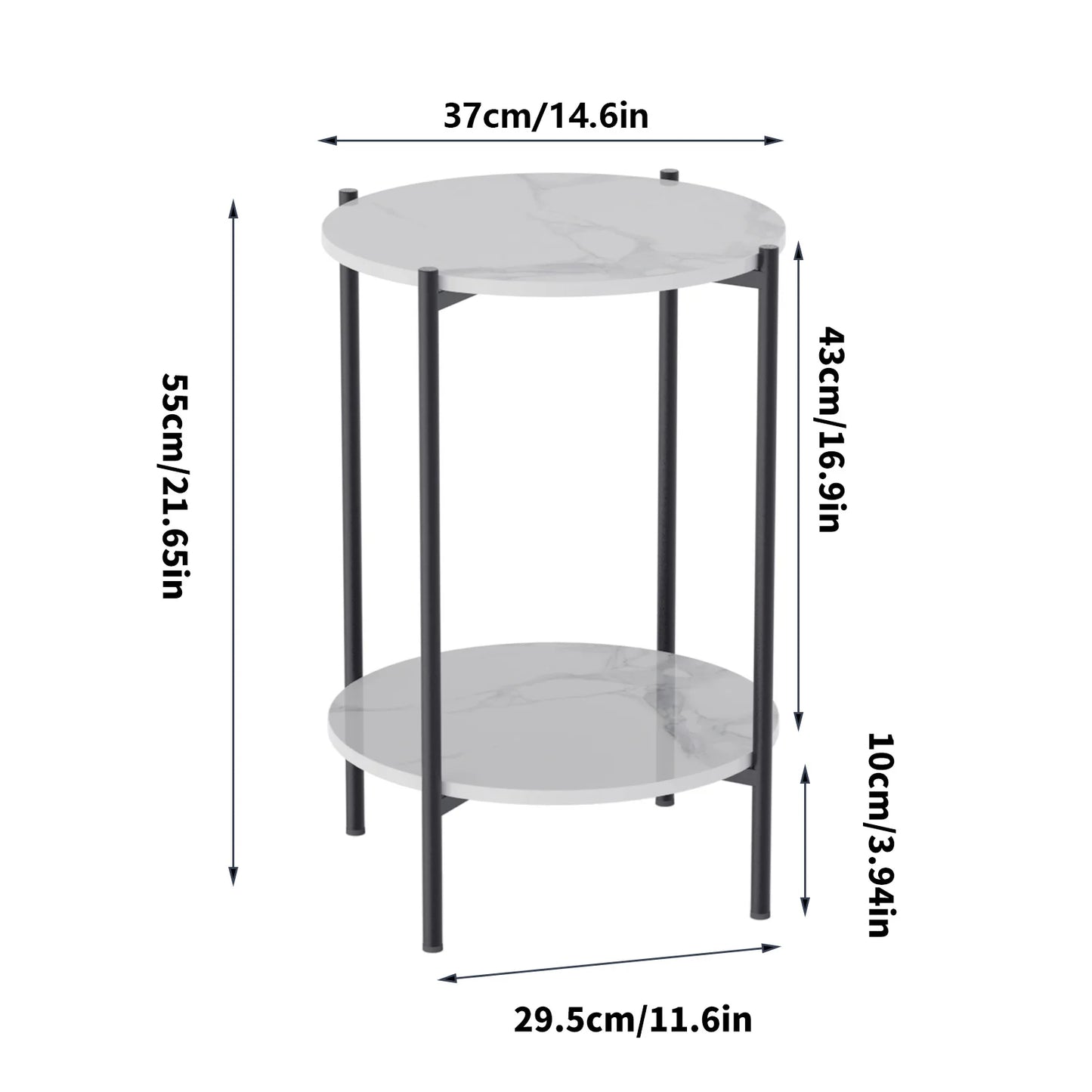 Round Marble Nesting Side Table