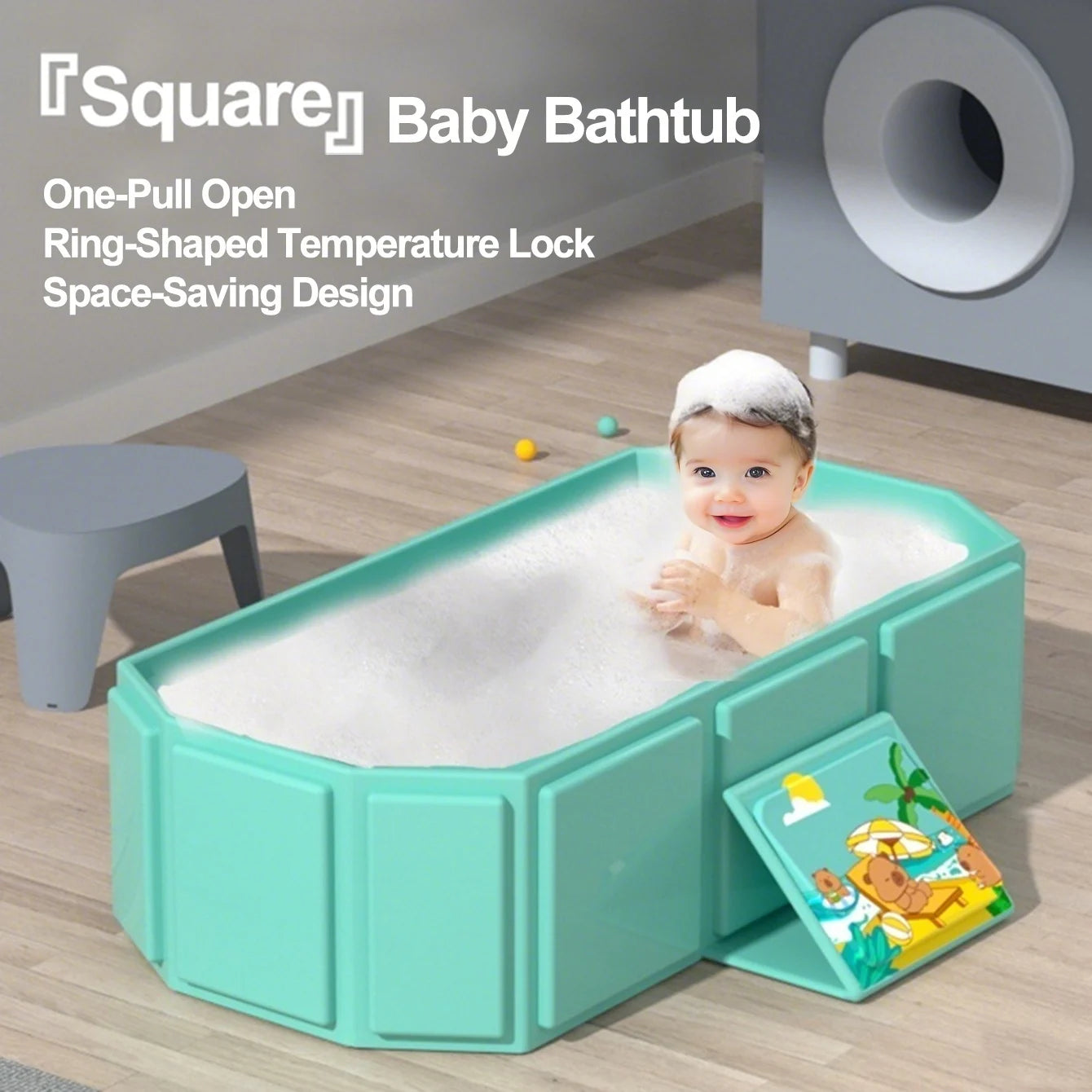 Thick foldable bathtub