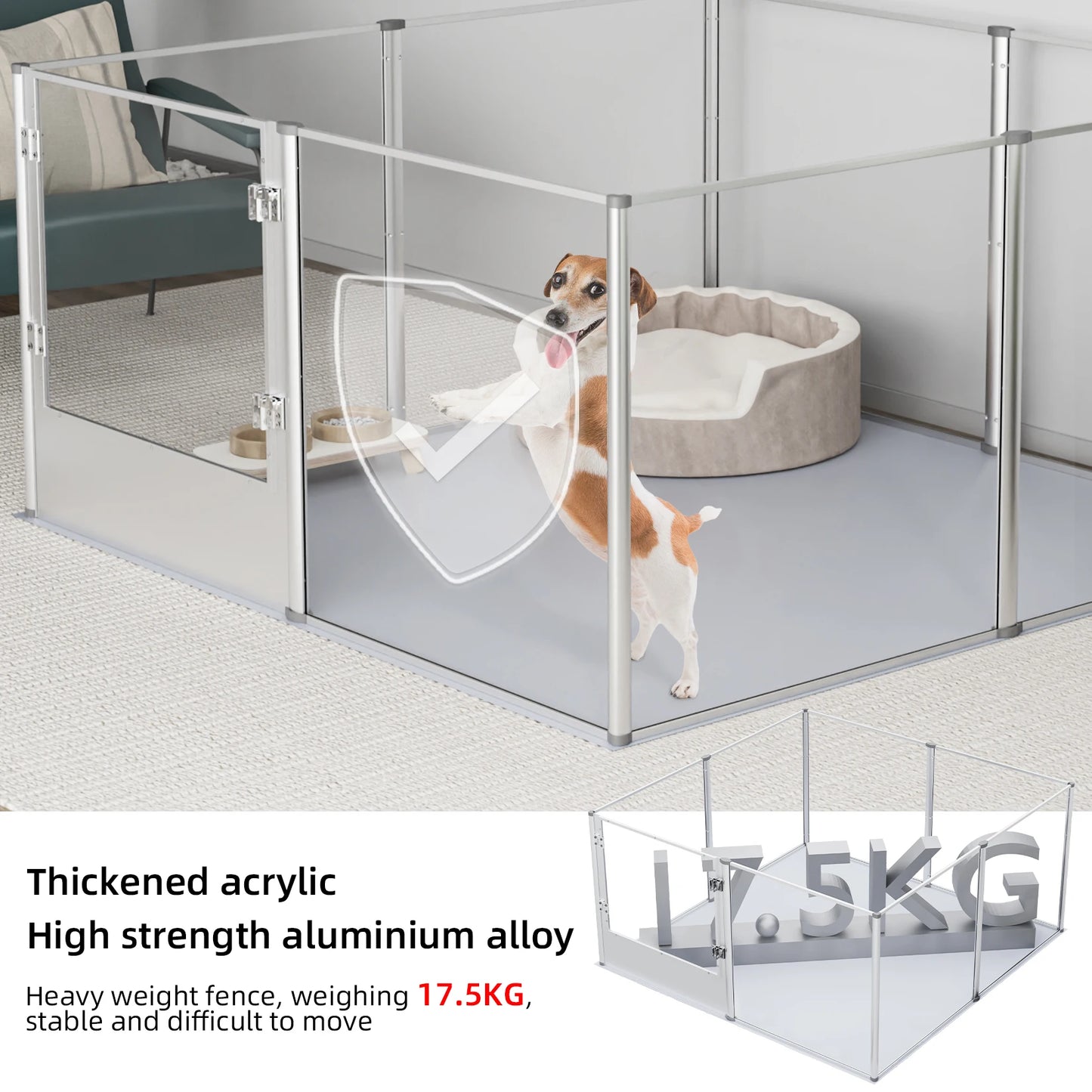 Acrylic Dog Playpen with Waterproof Whelping Pad
