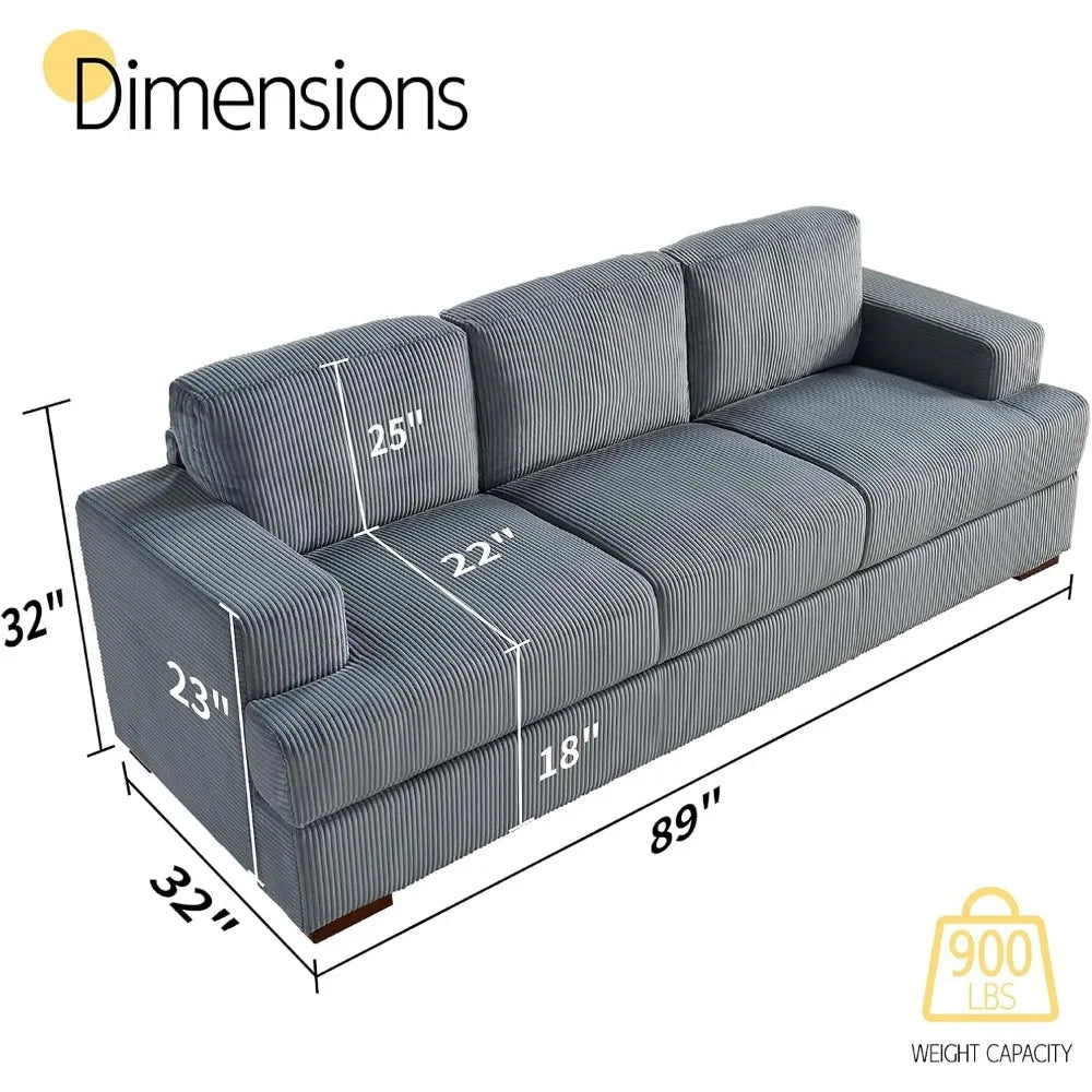 Grey Corduroy Sofa