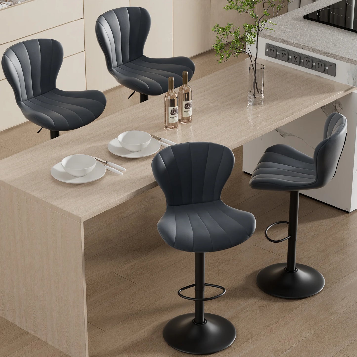 Adjustable Bar Chairs Set