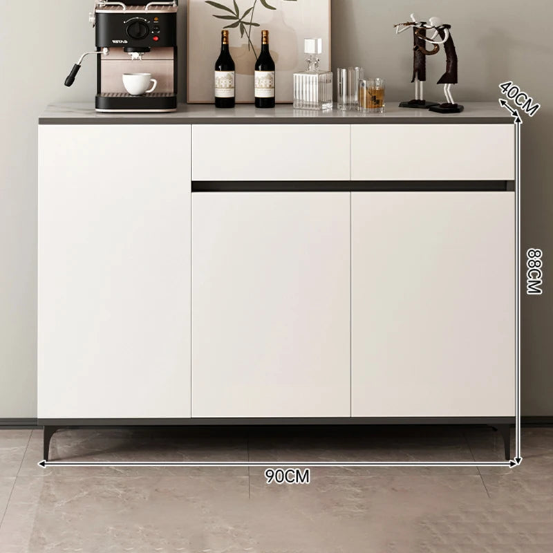 White Minimalist Cabinet – Hidden Drawers and Sleek Storage for Modern Living Spaces