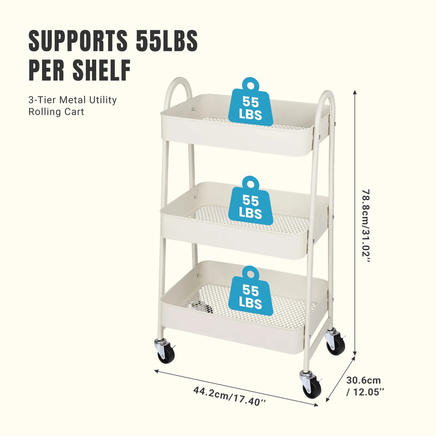 3 Tier Metal Cart