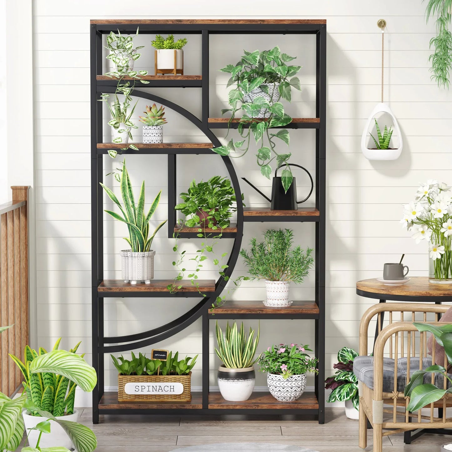 Half‑Moon Etagere Bookcase