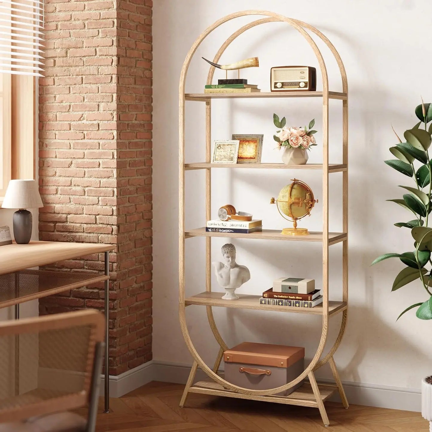Arched 5‑Tier Bookcase
