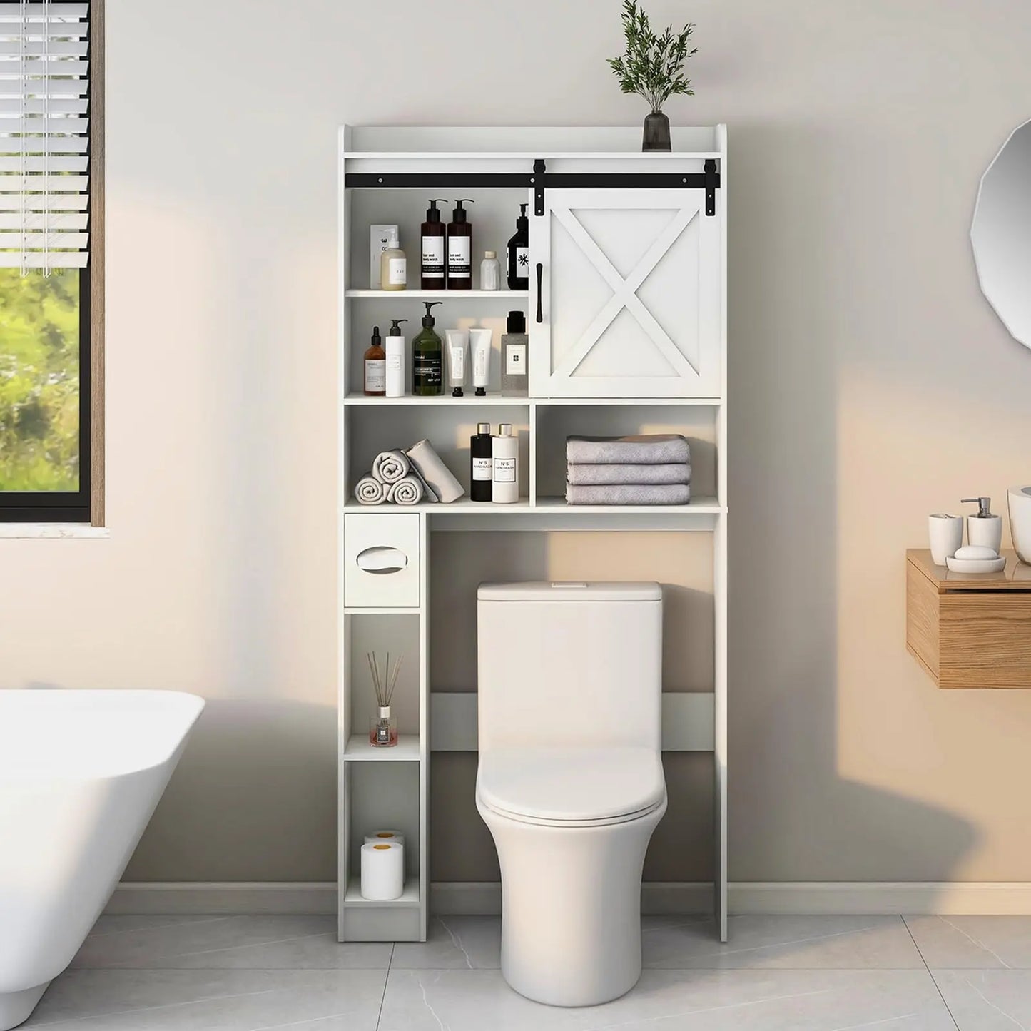 Wooden Over the Toilet Storage Cabinet