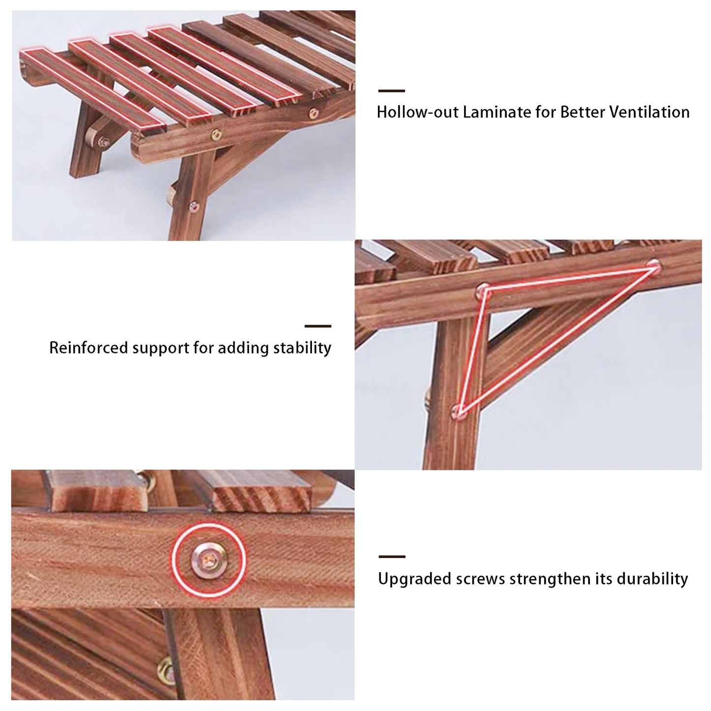 Wood Ladder Plant Shelf