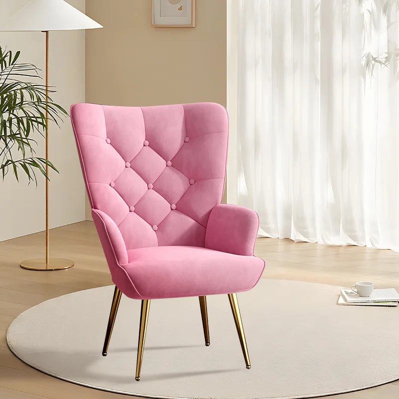 Velvet High Back Armchair