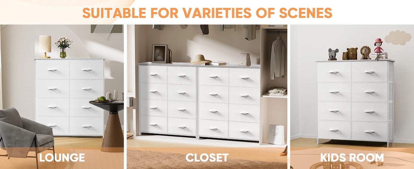 Children's Wardrobe with 8 Fabric Drawers