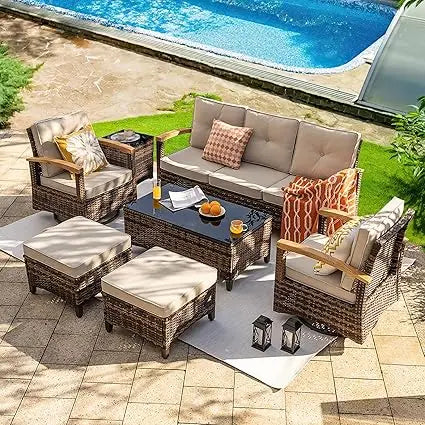 Rattan Patio Conversation Set