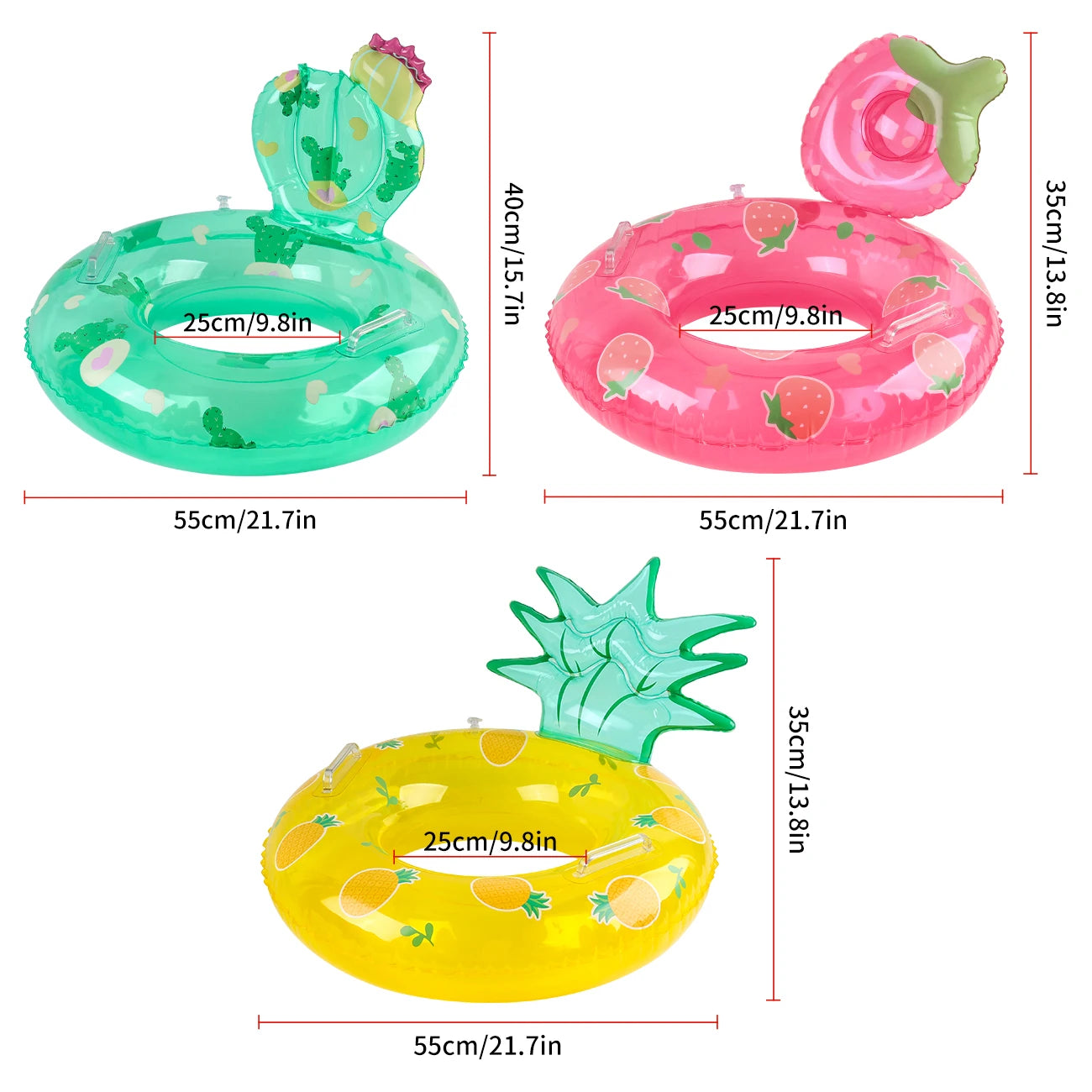 Fruit Shaped Inflatable With Handle Pool Float