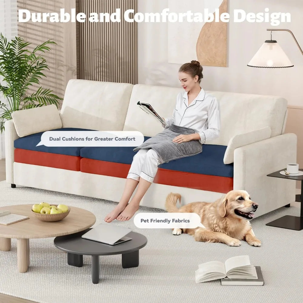 Chenille 3-Seater Sofa