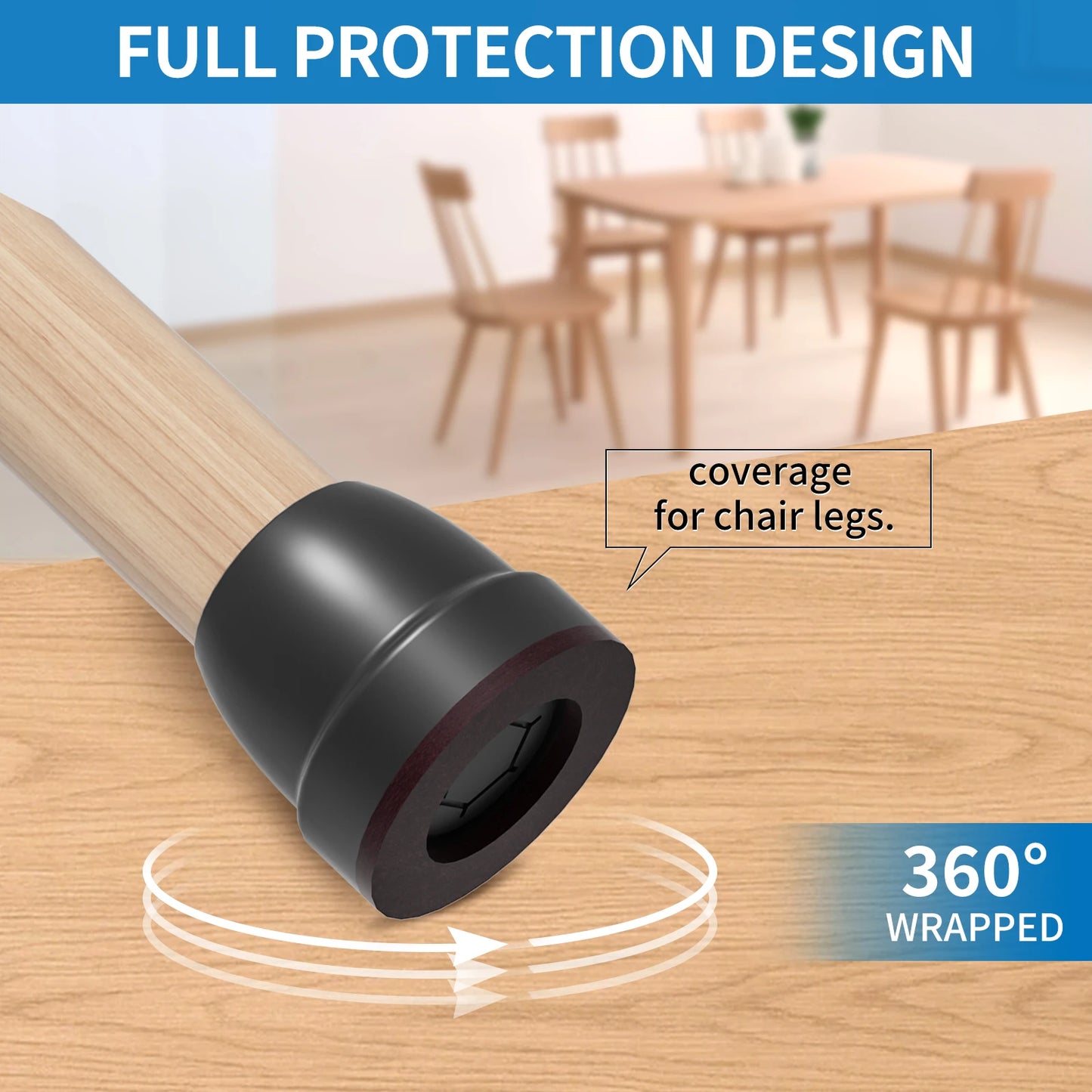 Chair Leg Floor Protectors with Felt Pads
