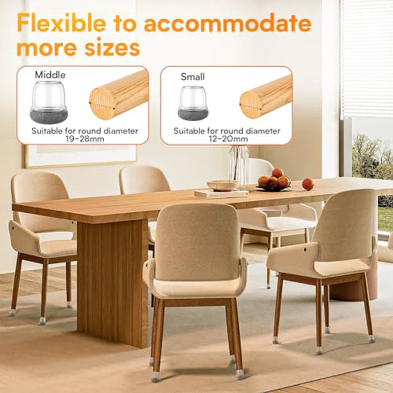 Chair Leg Floor Protectors with Felt Pads