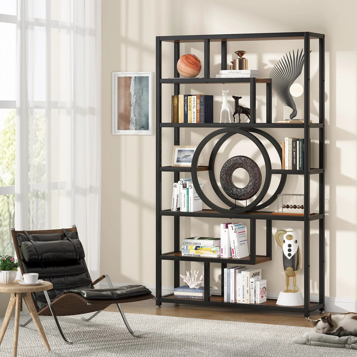 Half‑Moon Etagere Bookcase