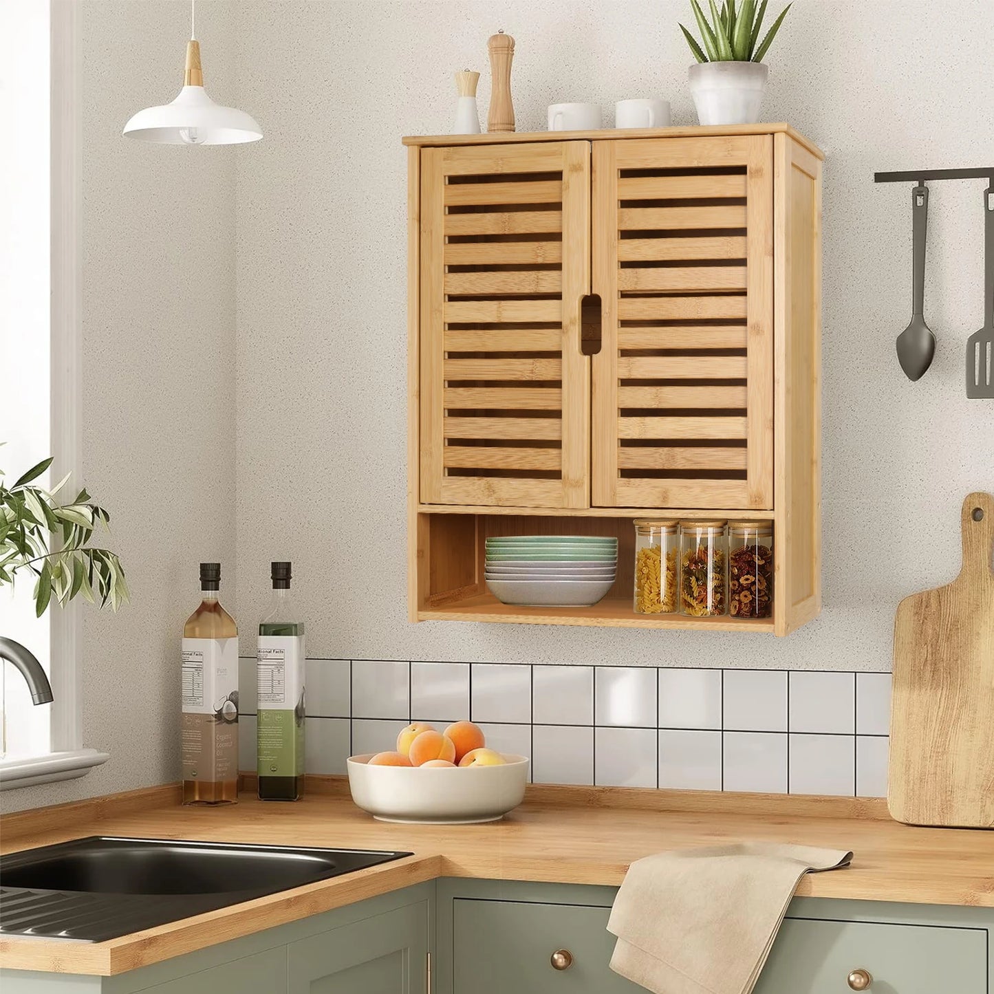 Bamboo Wall Bathroom Cabinet