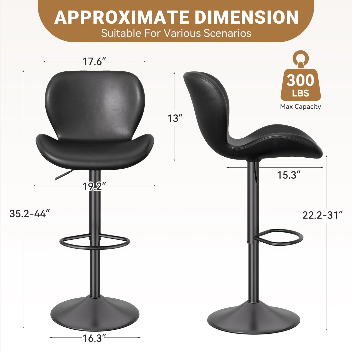 Adjustable Swivel Bar Stools