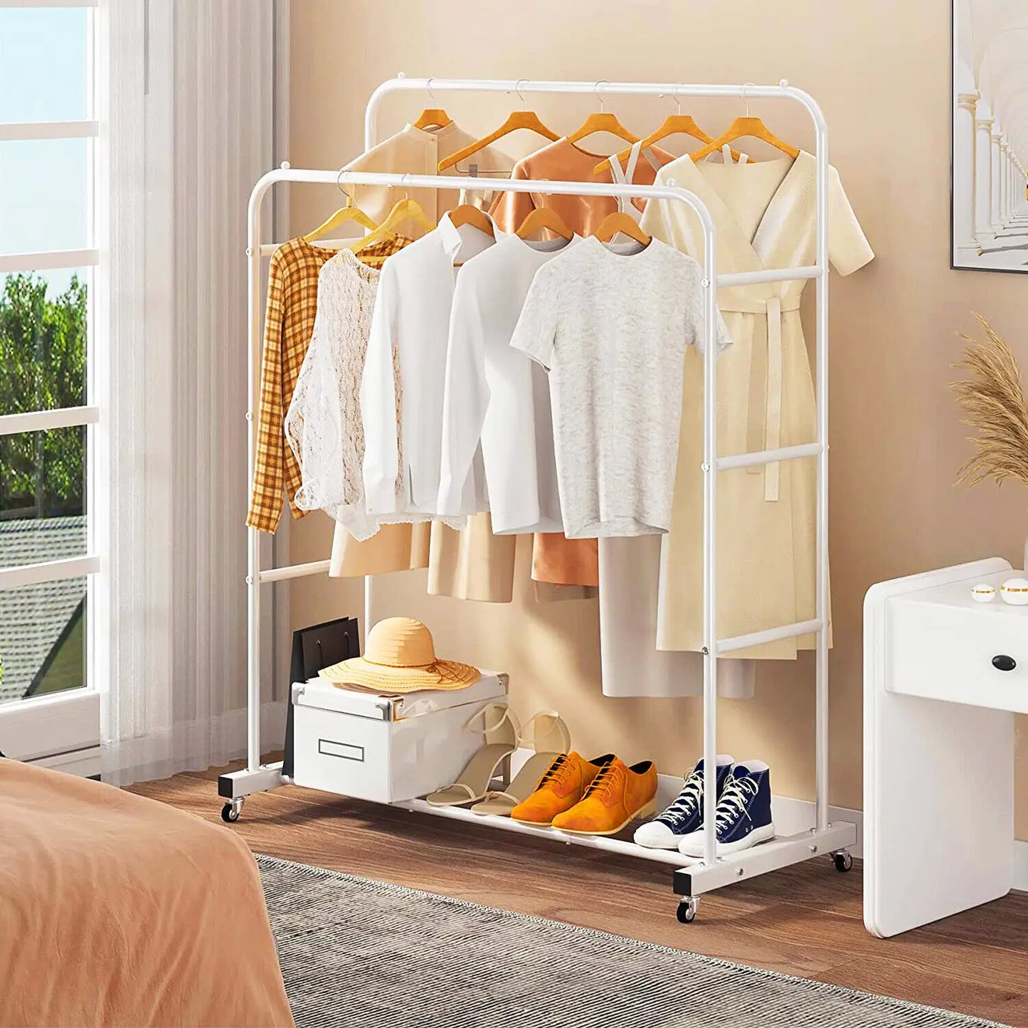 Double Clothes Rail Rack
