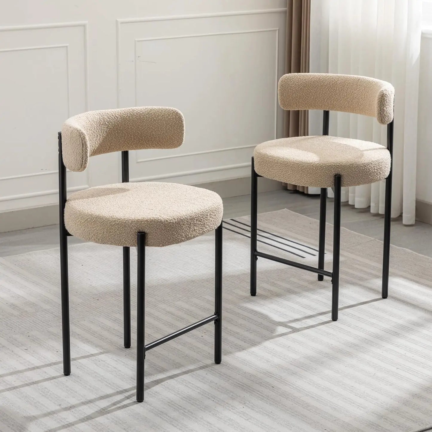 White Bar Height Stools Set