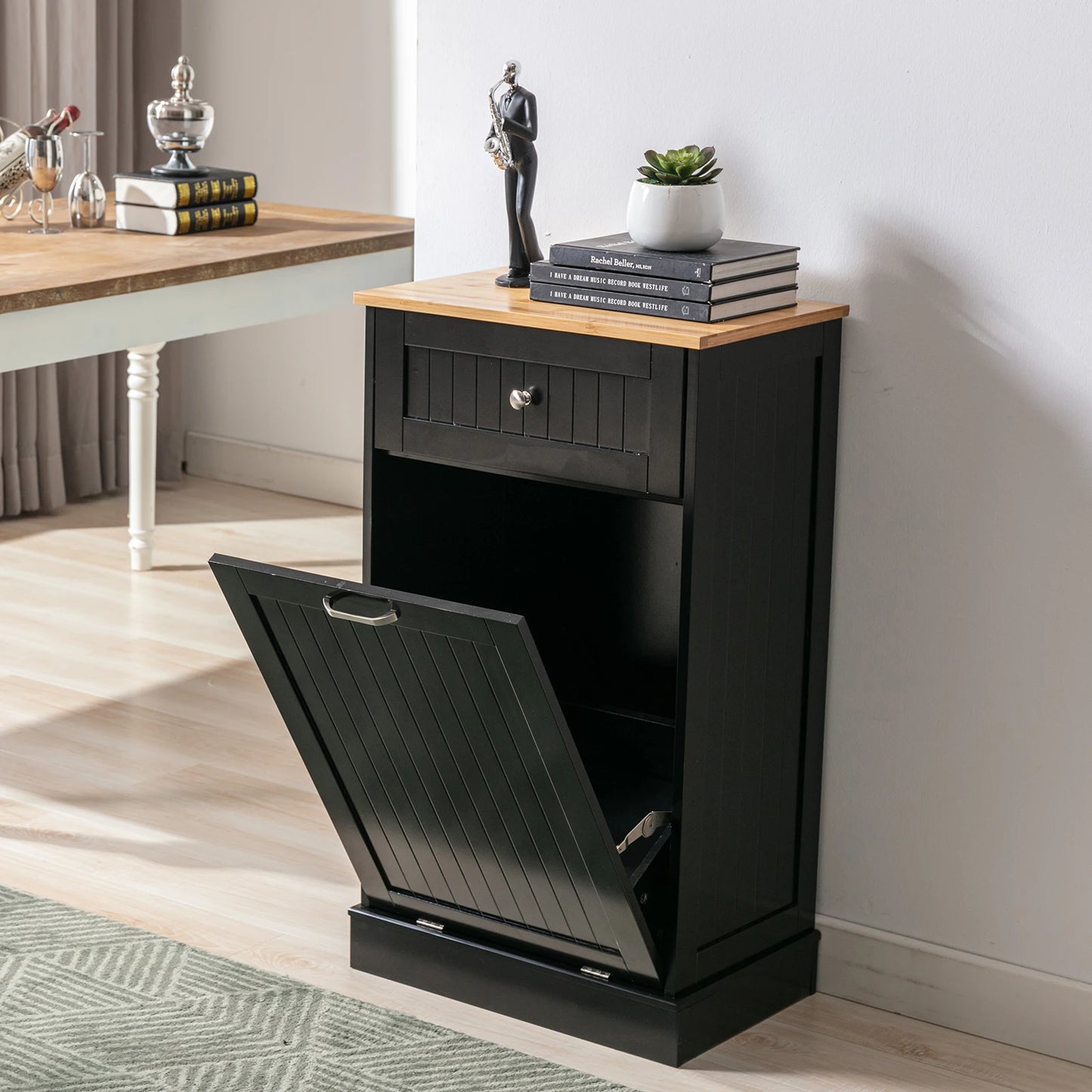 Single Trash Cabinet Tilt Out Freestanding