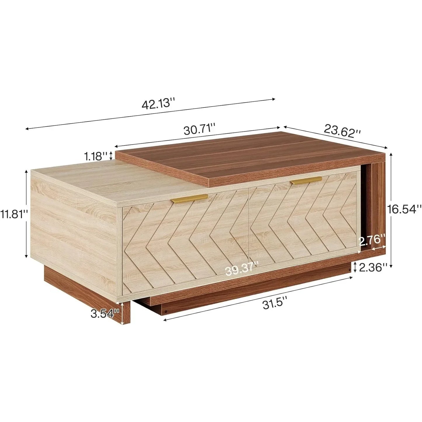 Extendable Dual‑Tone Coffee Table