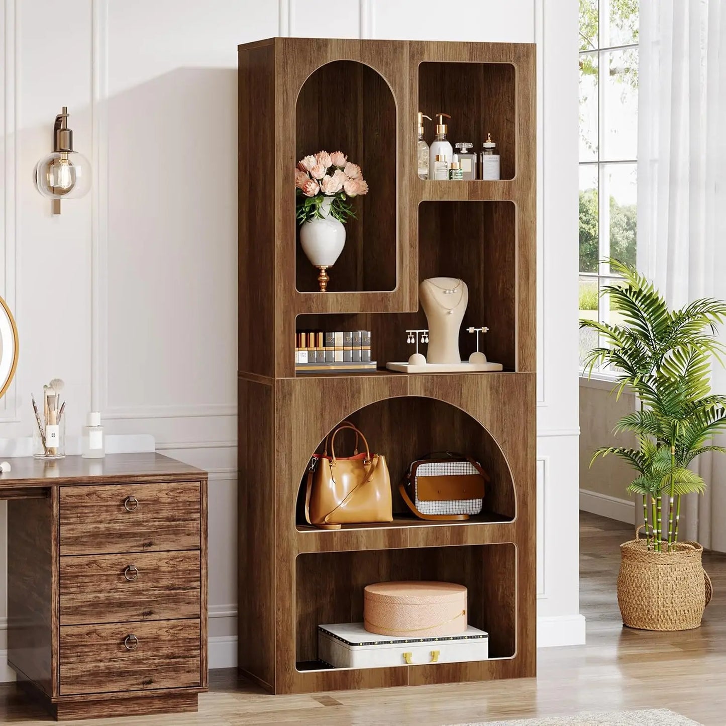 Geometric Arched Bookcase
