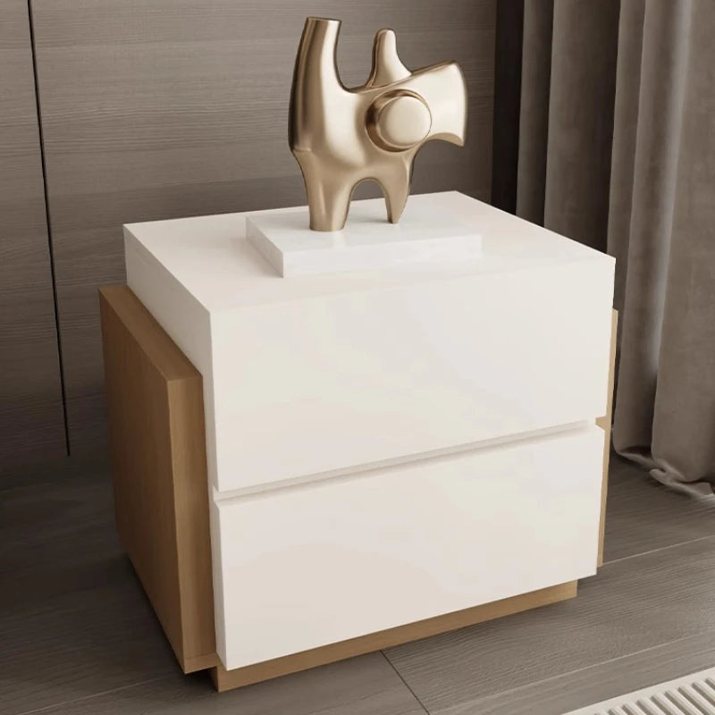 Italian Modern Nightstand Nordic Storage Drawer Aesthetic Bedside Table