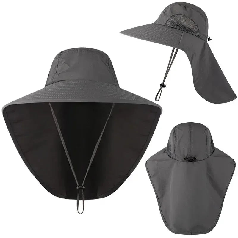 Wide Brim Sun Hat with Neck Flap