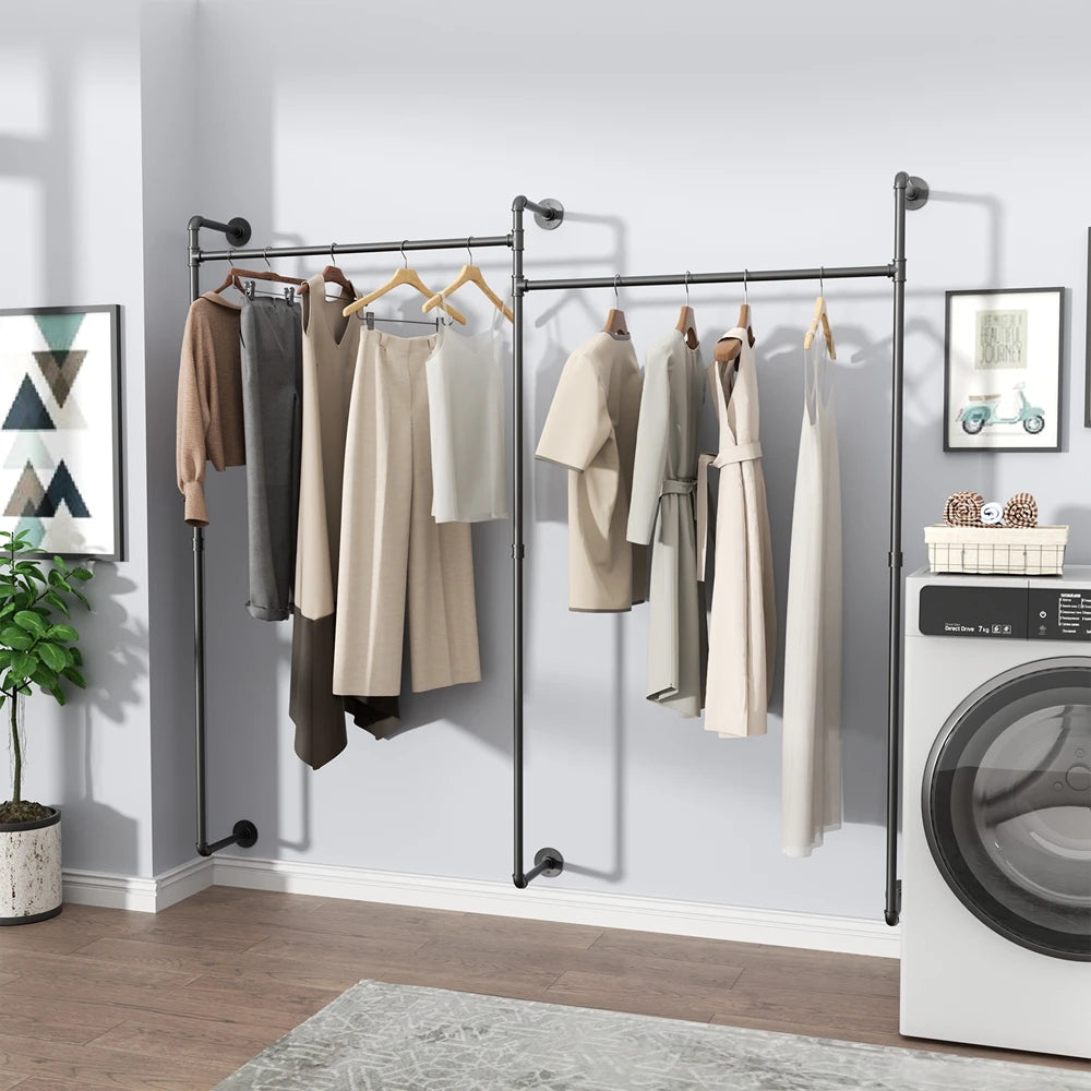 Industrial Wall Clothes Rod