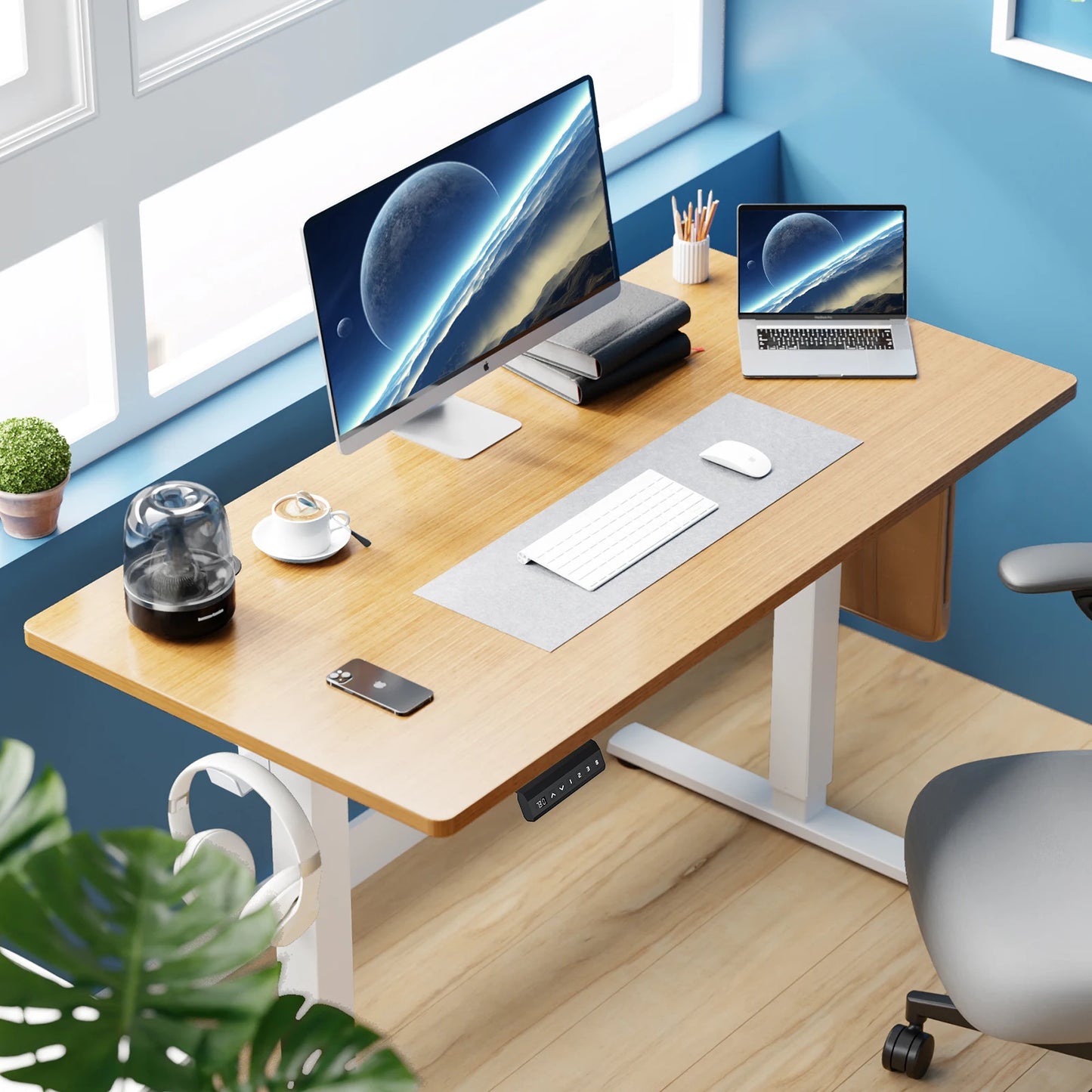 Electric Height Adjustable Standing Desk – 40x24 Inch