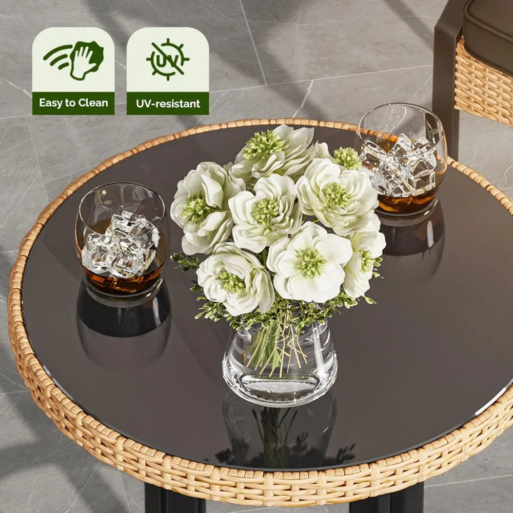 Outdoor Wicker Bar Set