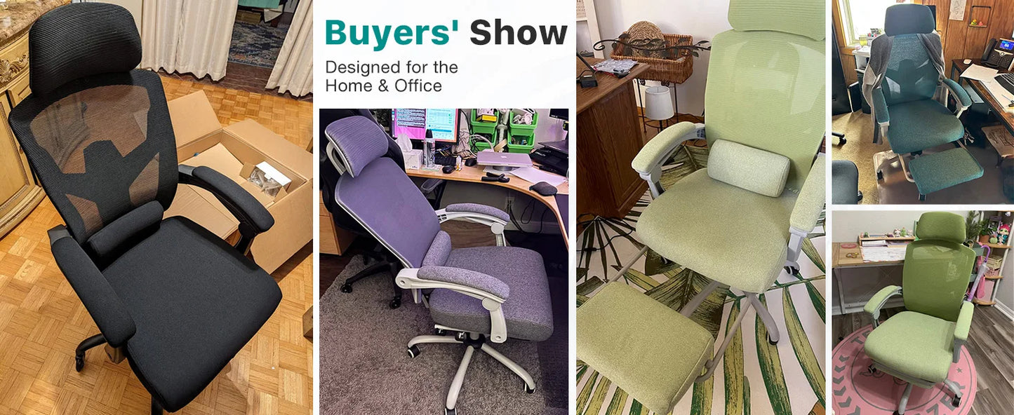 Ergonomic Reclining High Back Mesh Chair with Lumbar Support Pillow