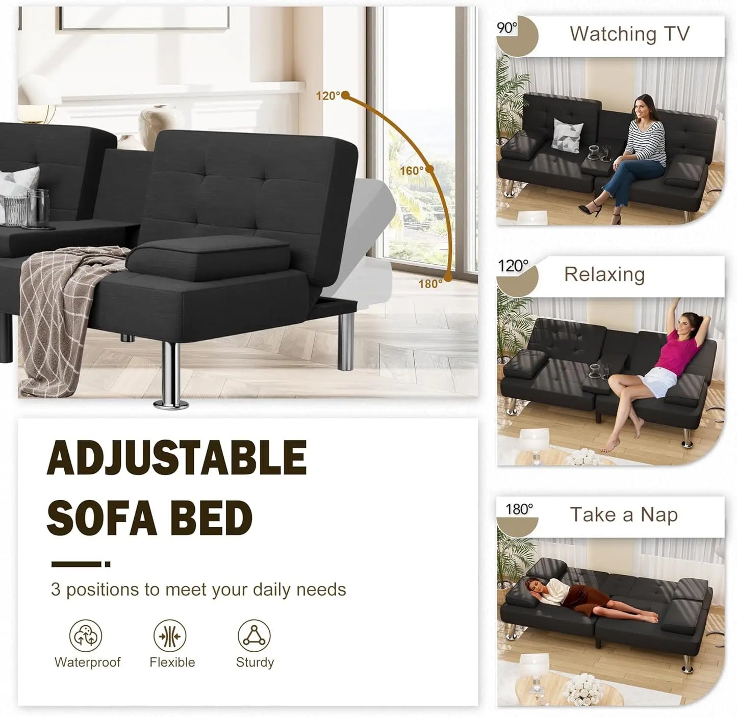 Convertible Linen Futon