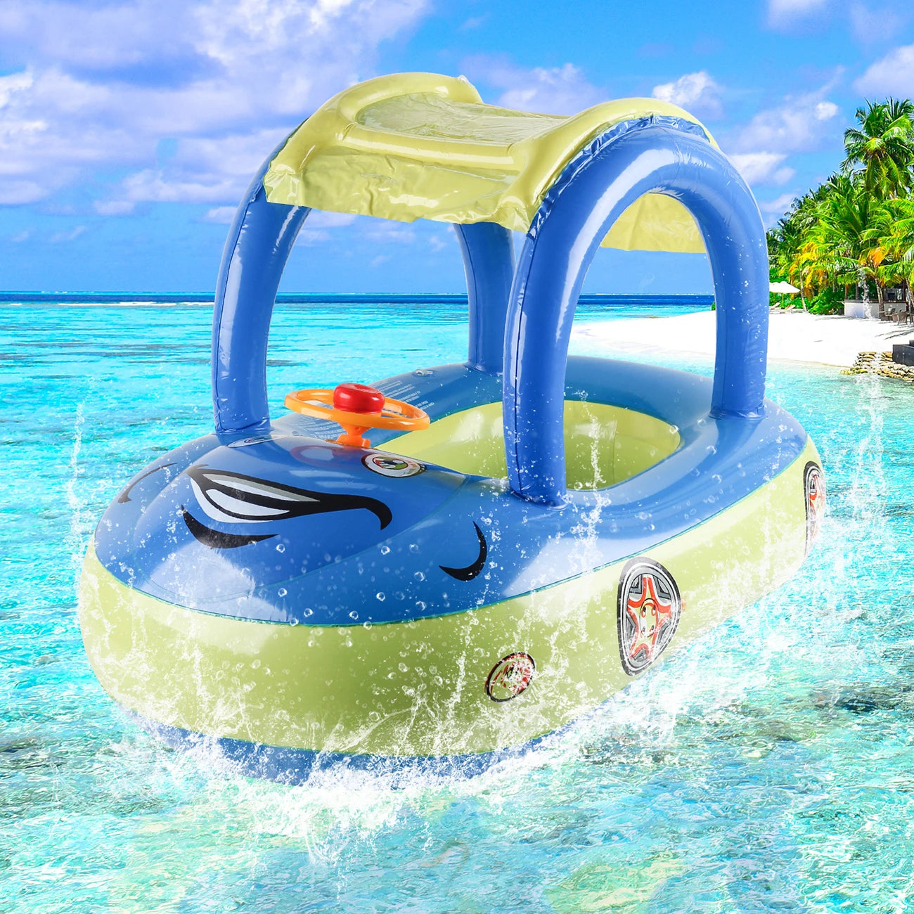 Car-shaped swimming floats for children