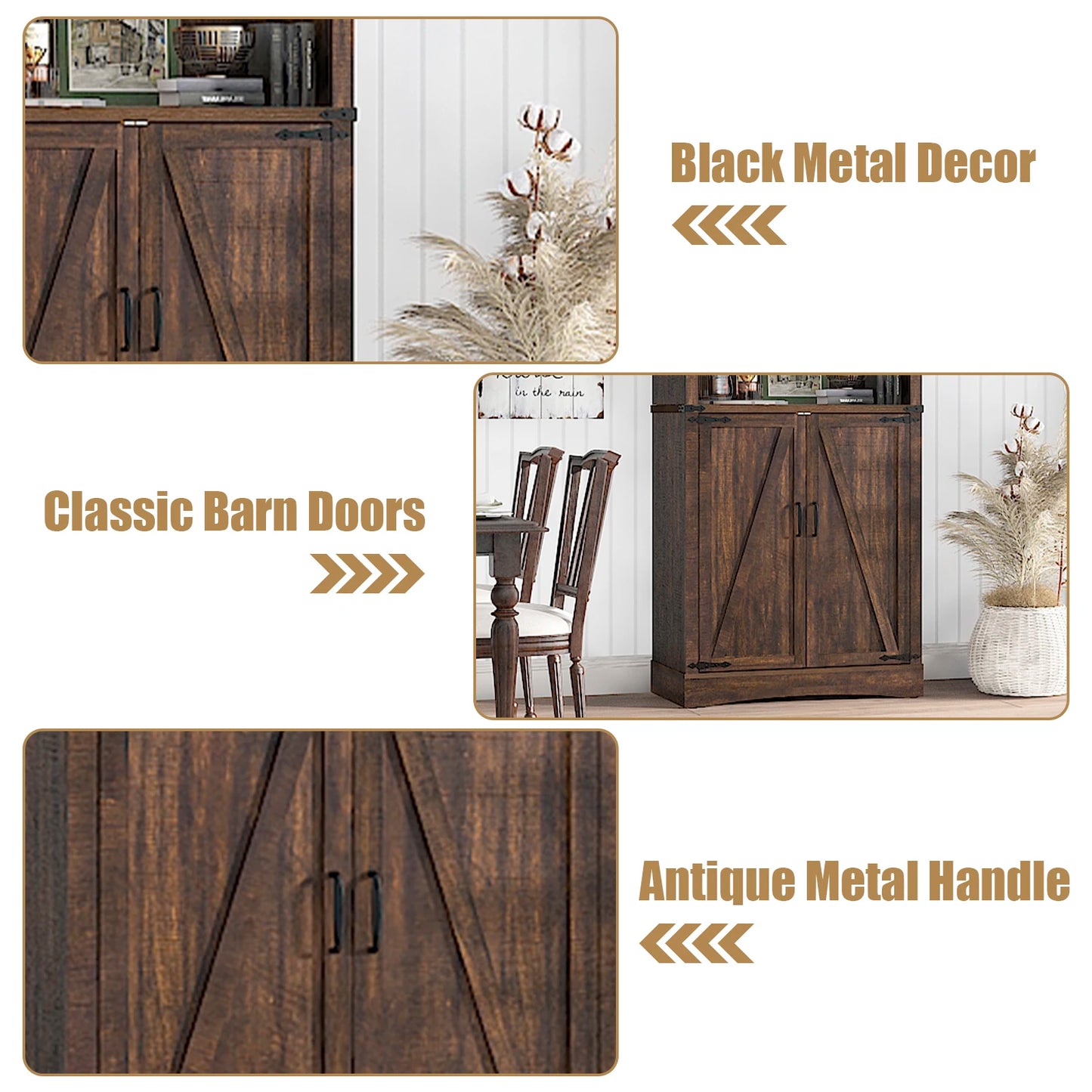 Tall farmhouse storage cabinet