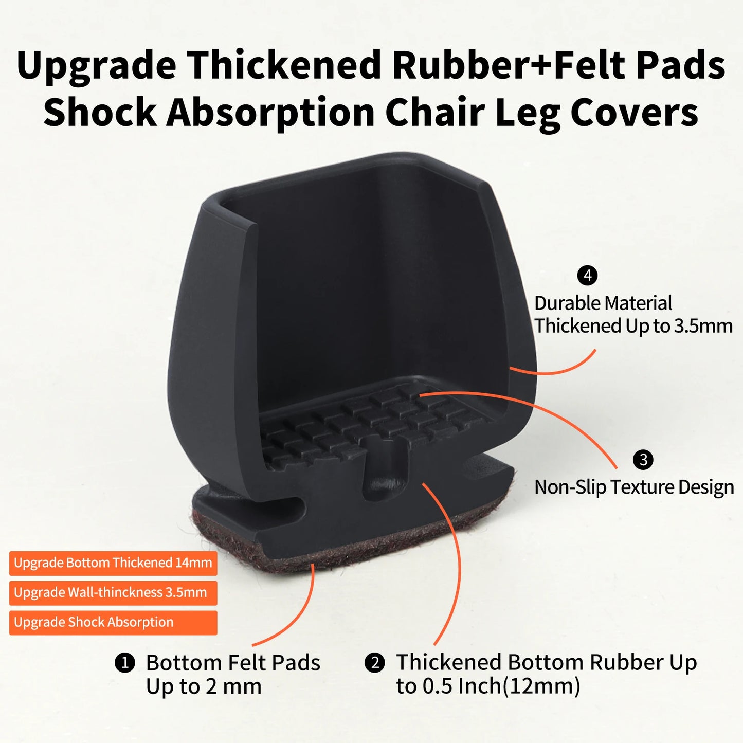 Chair Leg Floor Protectors with Felt Pads
