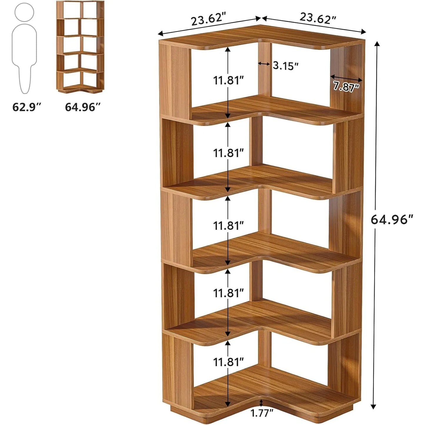 L‑Shaped Corner Bookcase