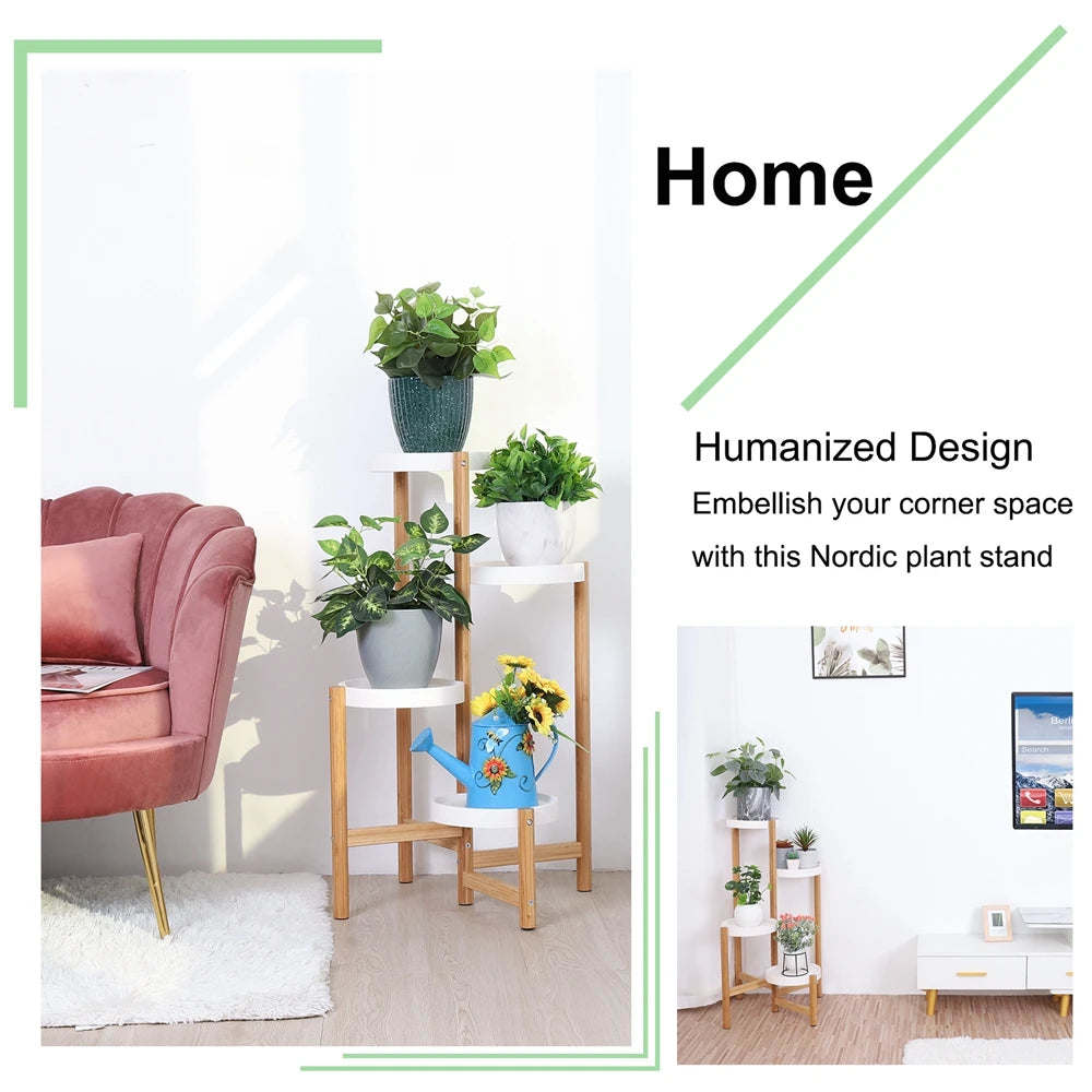Bamboo 4-Tier Plant Stand