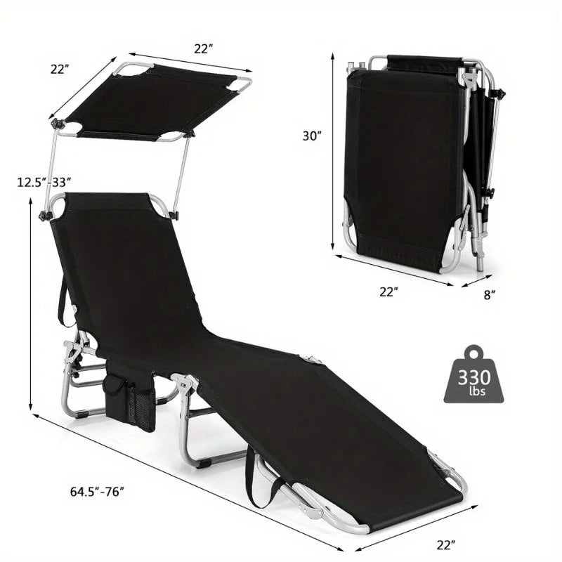 Foldable Sunshade Beach Chair