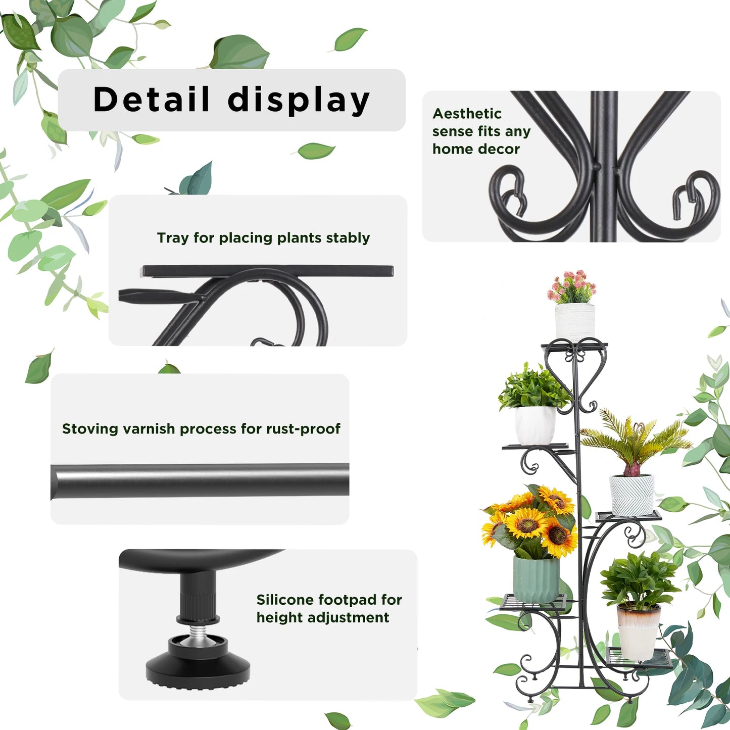 5-Tier Metal Plant Stand
