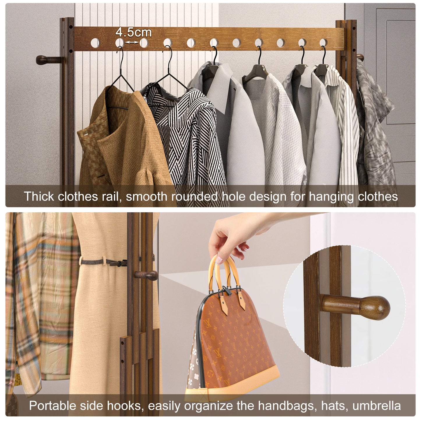 Vintage Bamboo Clothes Rack