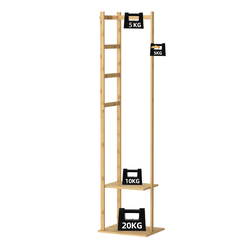 Bamboo Coat and Shoe Organizer Rack