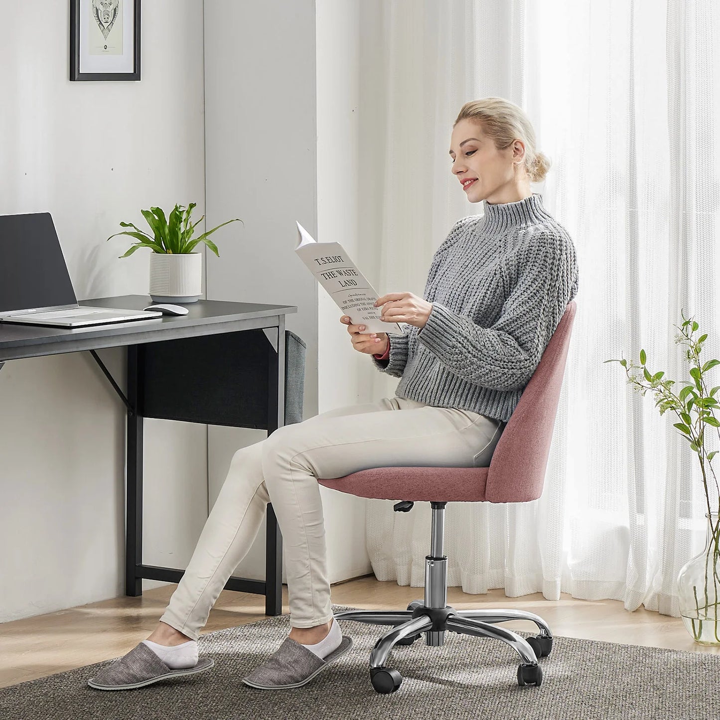 Armless Small Desk Chair