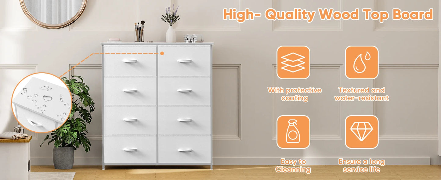 Children's Wardrobe with 8 Fabric Drawers