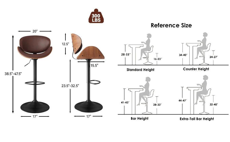 Rotating PU Bar Stools