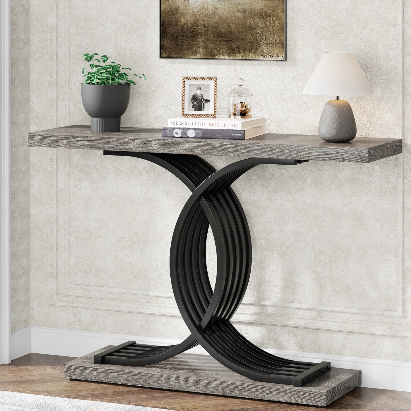 Gold Faux Marble Console