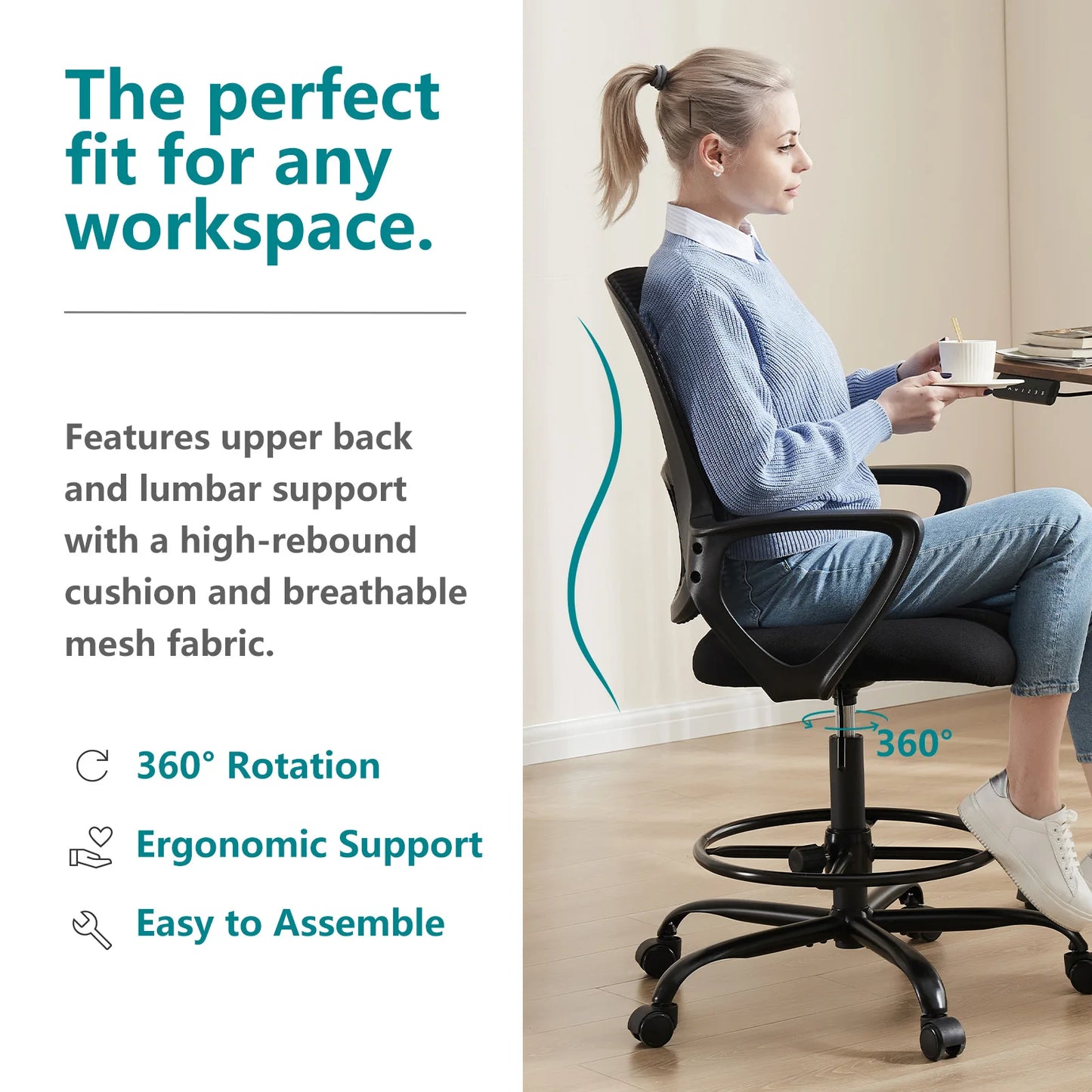 Ergonomic Mesh Backrest Office Chair
