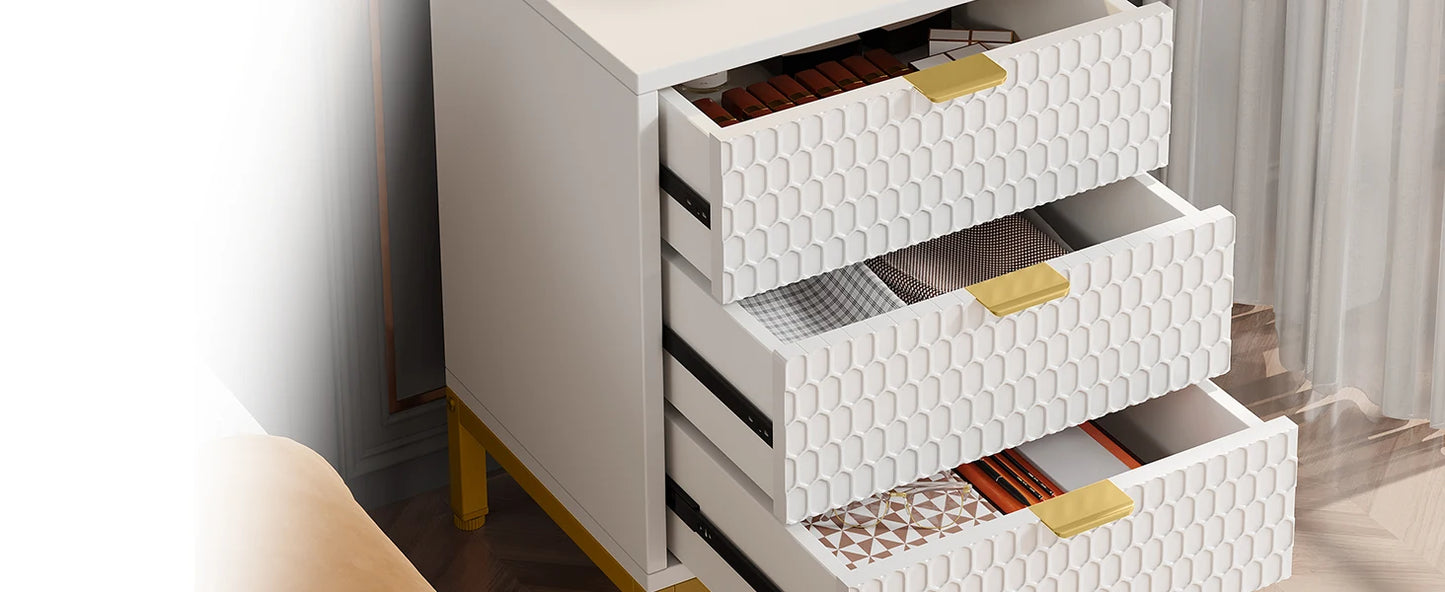 Hexagon 3-Drawer Nightstand