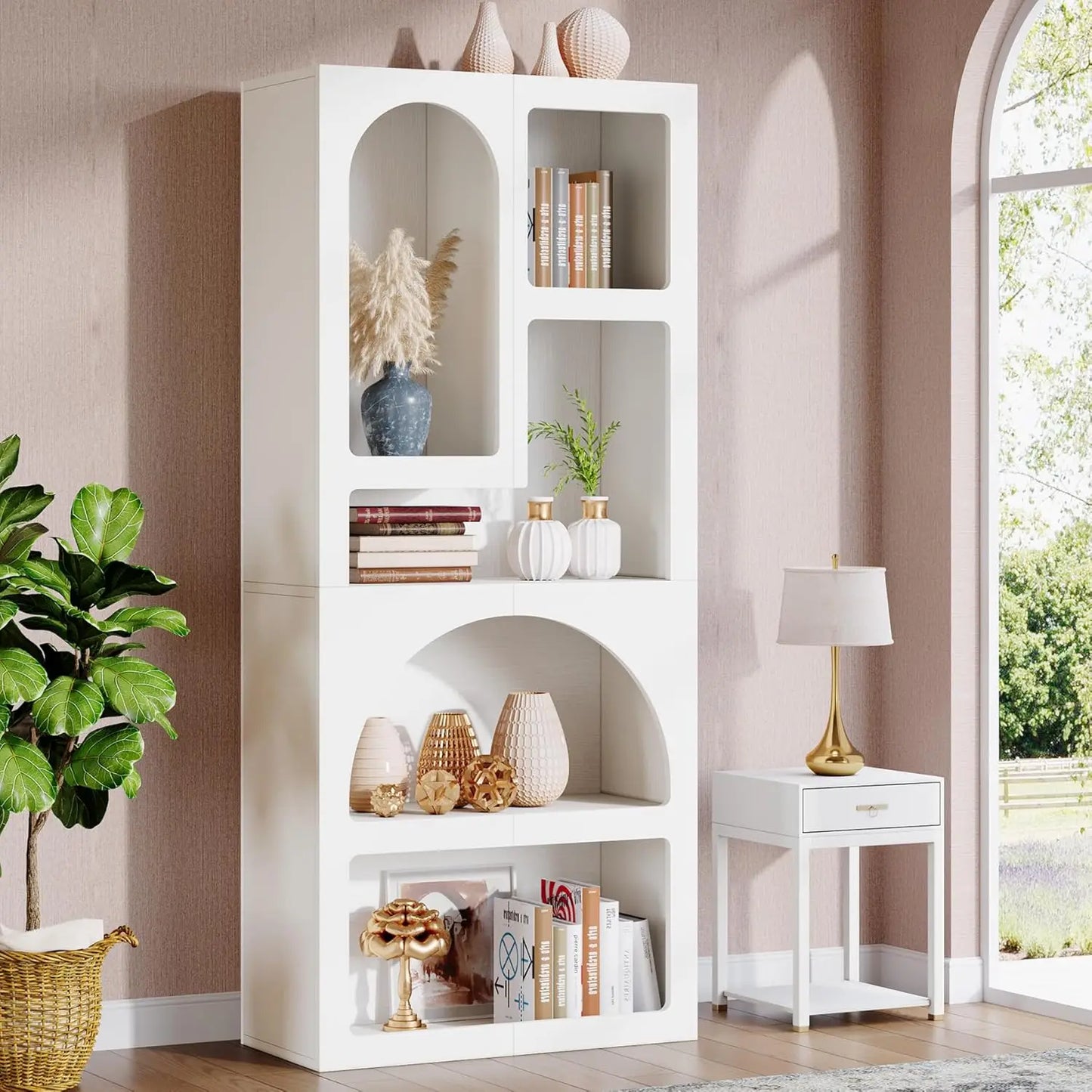 Geometric Arched Bookcase